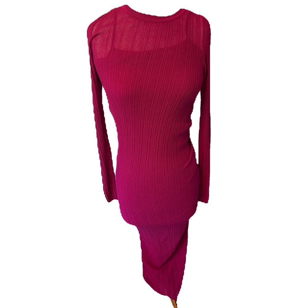 XXS SIZE MAXI SWEATER DRESS NWT HIT PINK IN COLOR